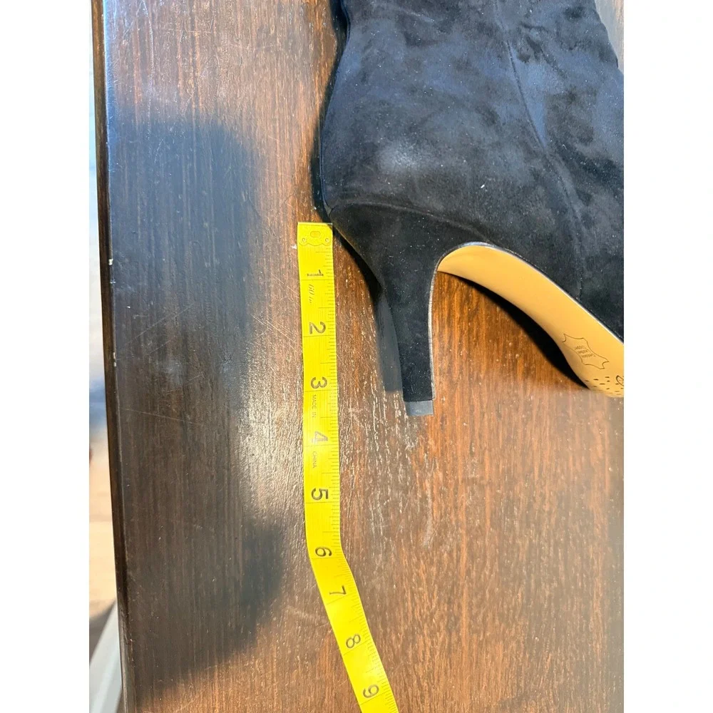 Bella Vita Danielle Black Suede Ruched Pointed Toe Stiletto Booties Women‎ 10 WW - Picture 6 of 10